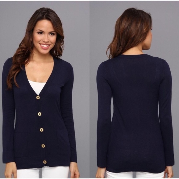 Lilly Pulitzer Sweaters - Lilly Pulitzer Navy Blue Heidi Cardigan Sweater XS